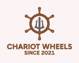 Trident Ship Wheel  logo design