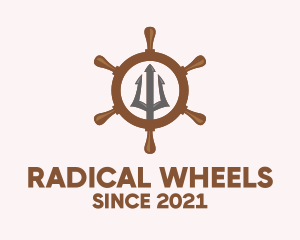 Trident Ship Wheel  logo design