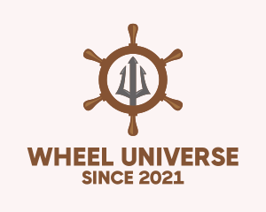 Trident Ship Wheel  logo design