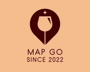 Wine Glass GPS Pin logo