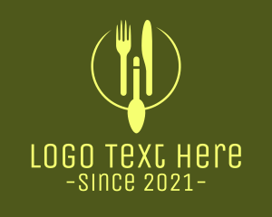 Green Minimalistic Utensils logo design