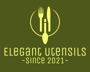 Green Minimalistic Utensils logo design