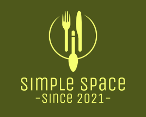 Green Minimalistic Utensils logo design