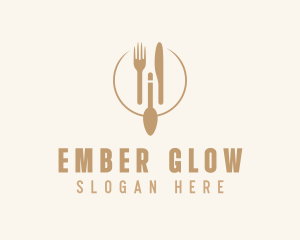 Green Minimalistic Utensils logo design