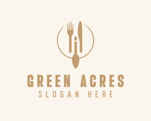 Green Minimalistic Utensils logo design