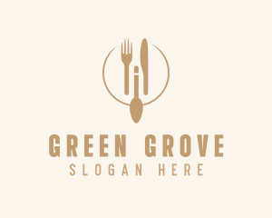 Green Minimalistic Utensils logo design