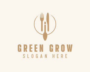 Green Minimalistic Utensils logo design