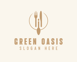 Green Minimalistic Utensils logo design