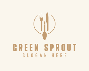 Green Minimalistic Utensils logo design