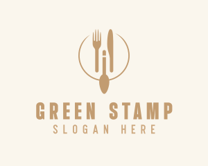 Green Minimalistic Utensils logo design