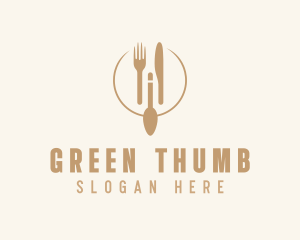 Green Minimalistic Utensils logo design