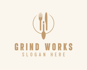 Green Minimalistic Utensils logo design