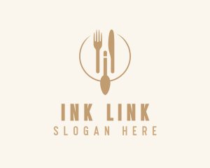 Green Minimalistic Utensils logo design