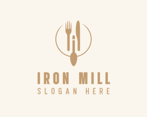 Green Minimalistic Utensils logo design