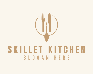 Green Minimalistic Utensils logo design