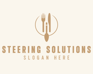 Green Minimalistic Utensils logo design