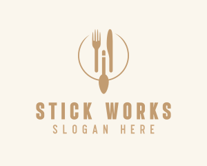 Green Minimalistic Utensils logo design