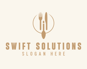 Green Minimalistic Utensils logo design