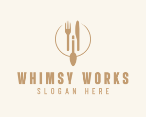 Green Minimalistic Utensils logo design