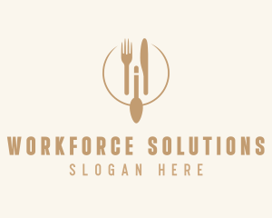 Green Minimalistic Utensils logo design