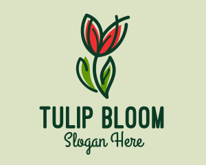 Tulip Flower Monoline  logo design