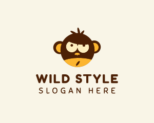 Wild Monkey Cartoon logo design