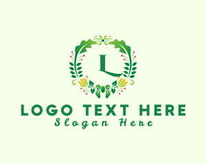 Fern Flower Wreath logo