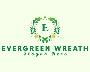 Fern Flower Wreath logo design