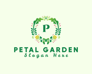 Fern Flower Wreath logo design