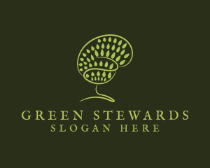 Green Brain Tree logo design