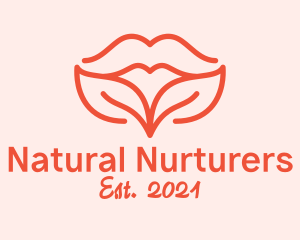 Natural Leaf Lips logo design