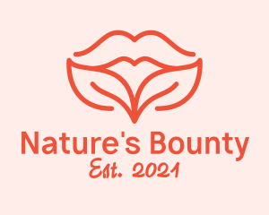 Natural Leaf Lips logo design