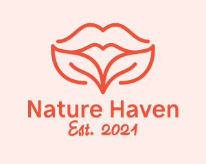 Natural Leaf Lips logo design