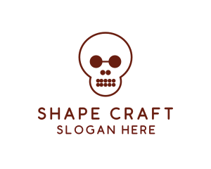 Bone Shape Skull logo design