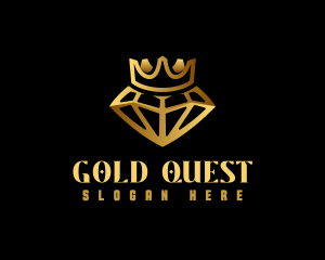 Gold Crystal Crown logo design