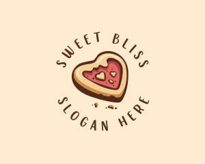 Heart Biscuit Cookie logo design