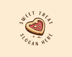 Heart Biscuit Cookie logo design