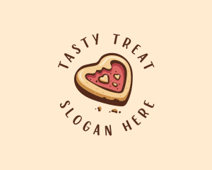 Heart Biscuit Cookie logo design