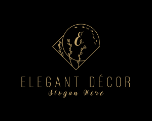 Plant Wreath Elegant Decoration  logo design