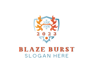 Fire Ice Cooling Blaze logo design