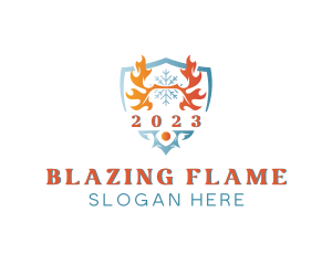 Fire Ice Cooling Blaze logo design