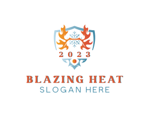 Fire Ice Cooling Blaze logo design