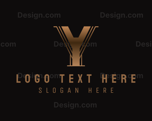 Elegant Art Deco Company Letter Y Logo