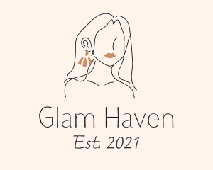 Fashion Woman Glam Earring  logo design