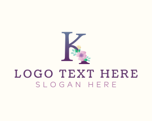 Elegant Flower Letter K logo