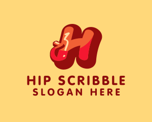 Subway Graffiti Letter H logo design