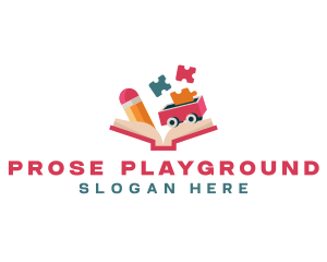 Playground Kindergarten Book logo design