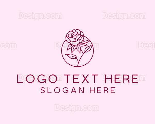 Floral Rose Flower Logo