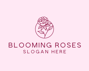 Rose Flower Bloom logo design