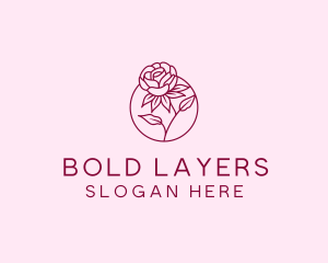 Floral Rose Flower logo design